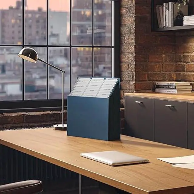 Alt view image 6 of 7 - Smead 12-Pocket Tiered Stadium File, Letter Size, Blue, 1 Each (70211)