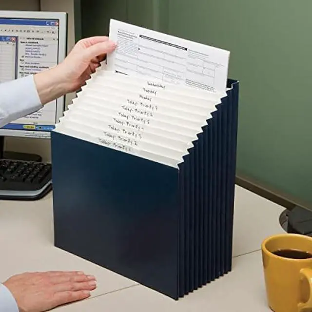 Alt view image 7 of 7 - Smead 12-Pocket Tiered Stadium File, Letter Size, Blue, 1 Each (70211)