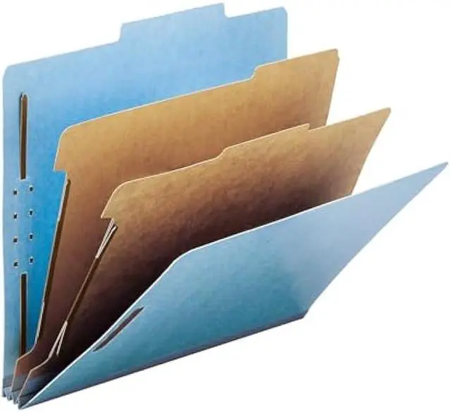 Alt view image 3 of 6 - Smead 100 Percent Recycled Classification Folders - Letter, 2 Dividers, Blue, 10 Per Box (14021)