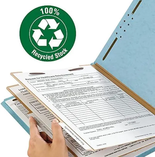 Alt view image 4 of 6 - Smead 100 Percent Recycled Classification Folders - Letter, 2 Dividers, Blue, 10 Per Box (14021)