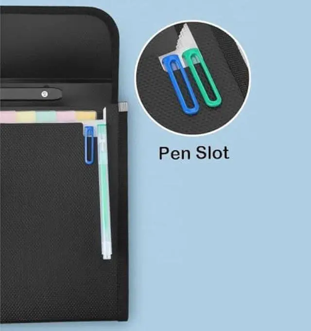 Alt view image 4 of 6 - 12 Pockets Letter Size/A4 Accordion File Organizer with Handle, TRANBO Expanding File Folder, Portable Paper Organizer, Expandable Plastic Document Organizer for Travel School Office - Black