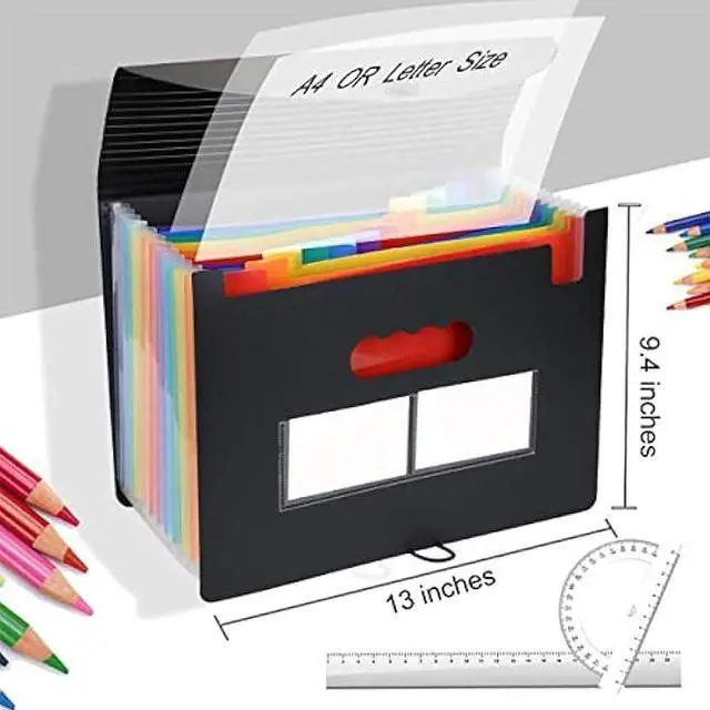 Alt view image 2 of 6 - Accordian File Organizer,Expanding File Folder,Filing Folders,Expandable A4/Letter Size Folder,Accordion Document Organizer,Portable Paper/Bill/Receipt Folders (13 Pockets Accordian File Organizer)