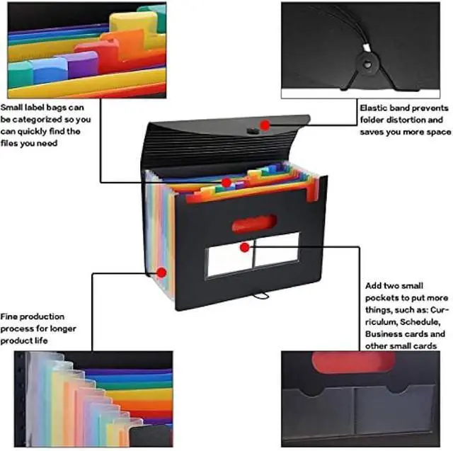 Alt view image 3 of 6 - Accordian File Organizer,Expanding File Folder,Filing Folders,Expandable A4/Letter Size Folder,Accordion Document Organizer,Portable Paper/Bill/Receipt Folders (13 Pockets Accordian File Organizer)