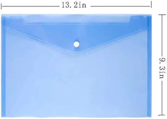Alt view image 2 of 6 - Wiekyze Poly Envelope 12 Pcs Document Envelopes with Snap Button Quality Clear Document Folder for A4 Size (Blue)