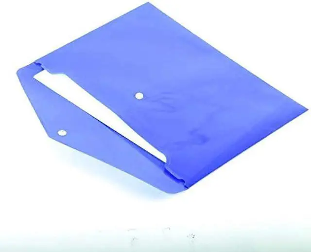 Alt view image 3 of 6 - Wiekyze Poly Envelope 12 Pcs Document Envelopes with Snap Button Quality Clear Document Folder for A4 Size (Blue)