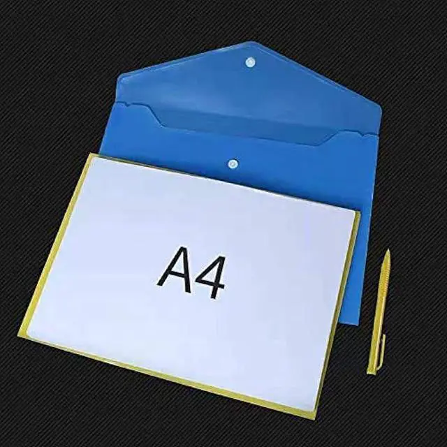 Alt view image 5 of 6 - Wiekyze Poly Envelope 12 Pcs Document Envelopes with Snap Button Quality Clear Document Folder for A4 Size (Blue)