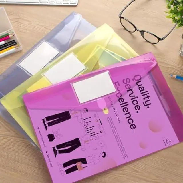 Alt view image 7 of 7 - Sooez 5 Pack Plastic Envelopes Poly Envelopes, Clear Document Folders Plastic File Folders US Letter A4 Size File Folder with Label Pocket, Teacher School Office Supplies Organization, Assorted Color