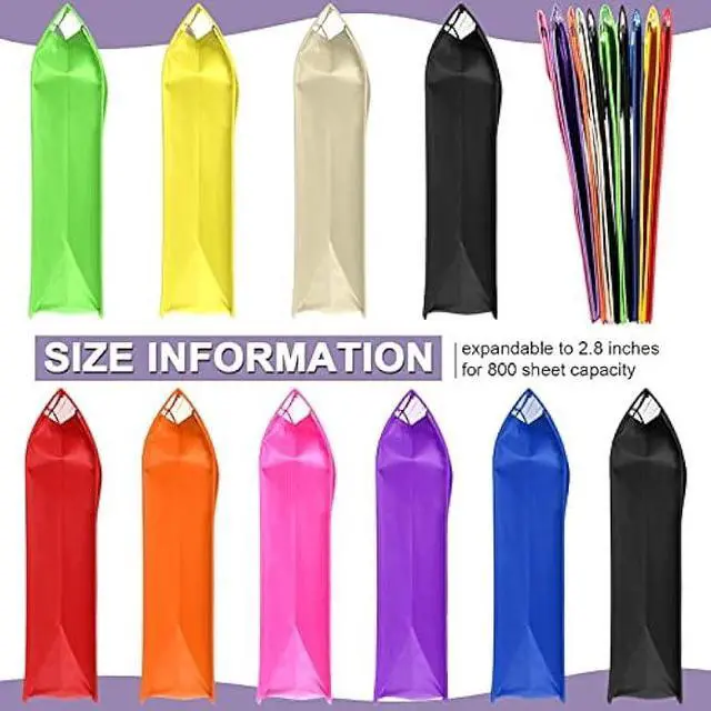 Alt view image 4 of 5 - 10 Pieces Plastic File Folders Envelope Expanding File Wallet Organizer Documents Folder with Snap Closure and Pocket, A4 Size Waterproof Transparent Pouch(Assorted Color,Vertical)