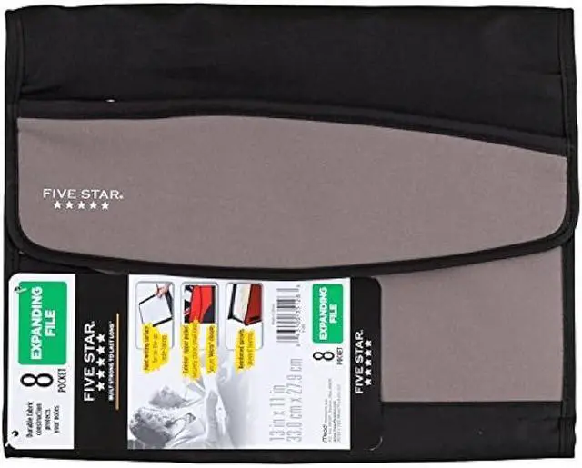 Alt view image 2 of 2 - Five Star Expanding File Folder, 8-Pocket Expandable File Folder, Gray (73925)