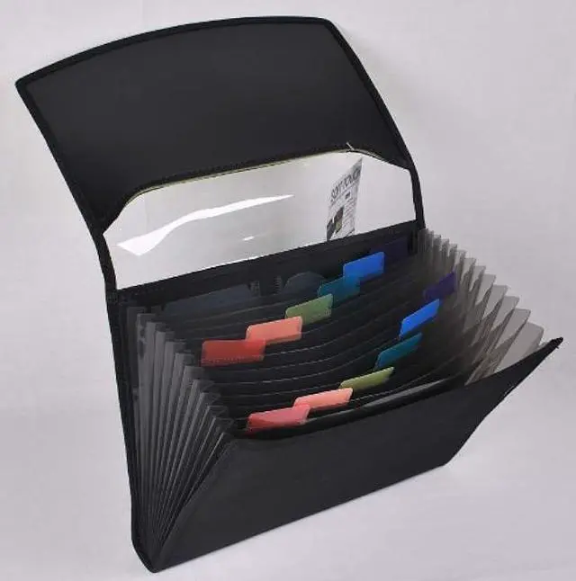 Alt view image 4 of 4 - Filexec Soft Touch Padded Canvas Window Expanding File, 13 Pockets, 1 Pack, Blue (46221-6)