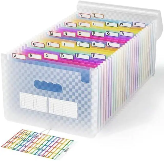 Main image of ABC life 26 Pockets Accordian File Folder Organizer Letter Size Expanding File Folder, A4 Portable Document Paper School Organizer, Expandable Multicolor Accordion Filing Folders with Labels(Blue)