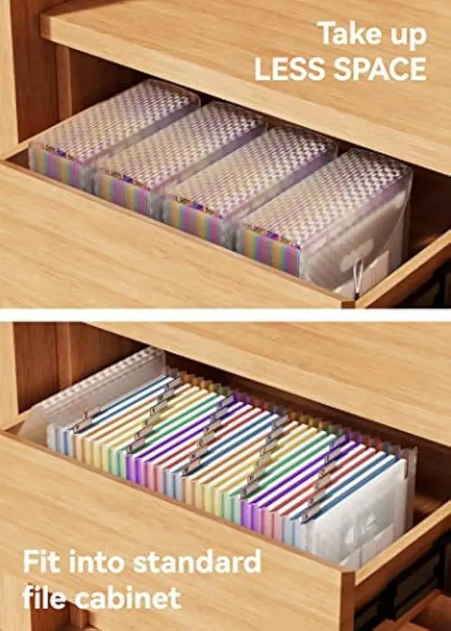 Alt view image 5 of 5 - ABC life 26 Pockets Accordian File Folder Organizer Letter Size Expanding File Folder, A4 Portable Document Paper School Organizer, Expandable Multicolor Accordion Filing Folders with Labels(Blue)