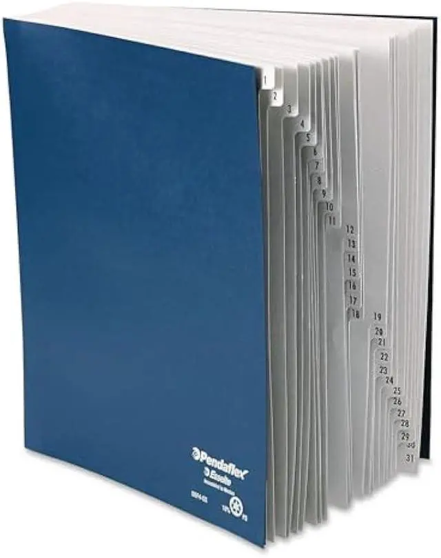 Alt view image 2 of 3 - Pendaflex Expanding Desk File, Acrylic Coated, Daily Tabs, Letter Size, Navy, 1-31 Indexing, 30 Dividers, Durable and Moisture-Resistant, 11-3/4 x 10, Each