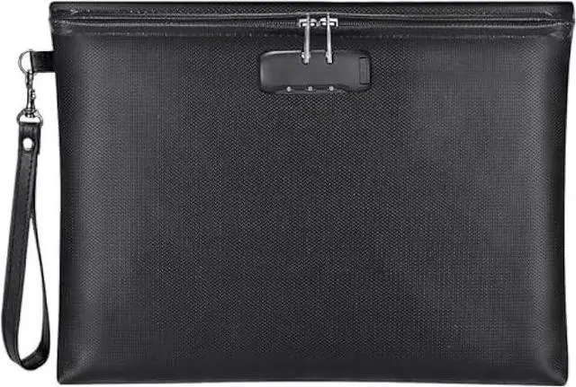 Main image of Fireproof Document Bag with Lock, ZOOPIP 14.3x10.2 Fireproof Money Bag with Zipper Closure, Storage Pouch for A4 Letter Size Document, Cash, Cell Phone, Tablet, Credit Card,Passport