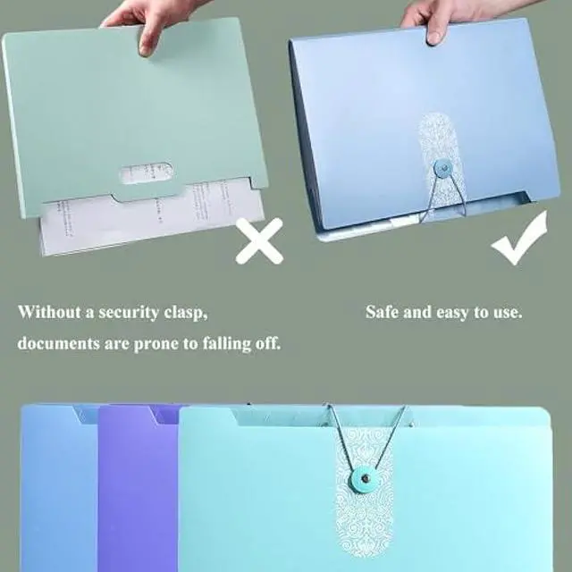 Alt view image 4 of 6 - ULVBABI A4 Expanding File Organiser, 3 Pcs Poly Pockets Document Organiser A4 Folder, 12 Compartment Folder Large Capacity Document Bag Accordion, Expandable Folder for Office, Business Trip, Home