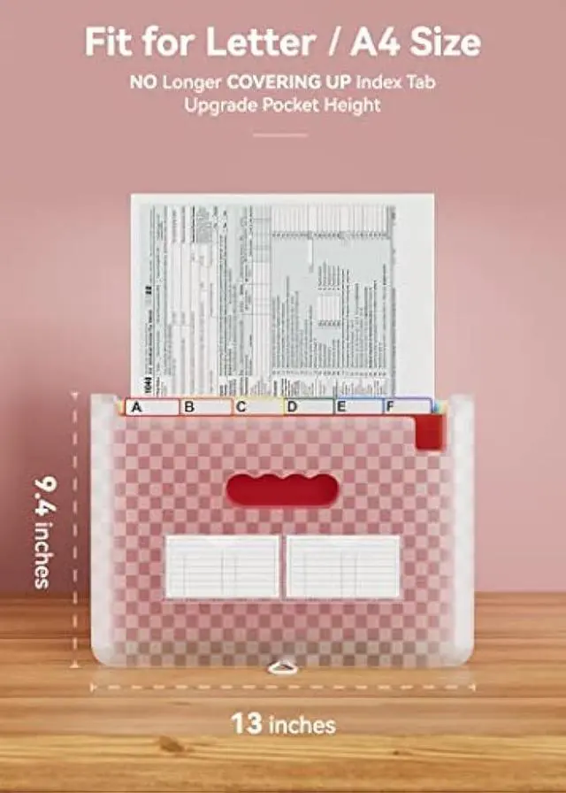 Alt view image 3 of 5 - ABC life 26 Pockets Accordian File Folder Organizer Letter Size Expanding File Folder, A4 Portable Document Paper School Organizer, Expandable Multicolor Accordion Filing Folders with Labels