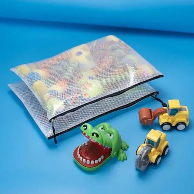 Alt view image 5 of 5 - AUSTARK 20 Pcs Zipper File Bags, Plastic Mesh Pouch, Board Game Storage, Waterproof Bags for Office School (B4 Size 15''x11'', White and Black)