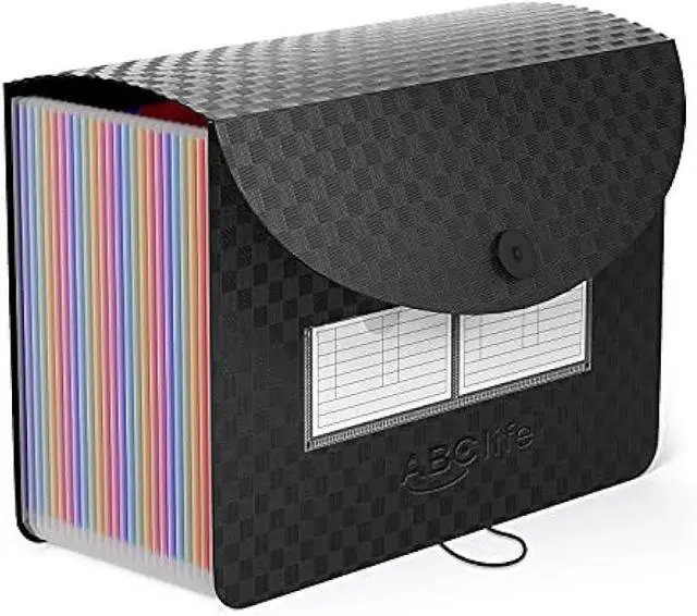 Main image of ABC life 26 Pockets Accordian File Organizer,Expanding File Folder/Portable A4 Letter Size Filling Box, Expandable Desktop Accordion Folder, Plastic Paper Document Coupon Organizer with Colored Label