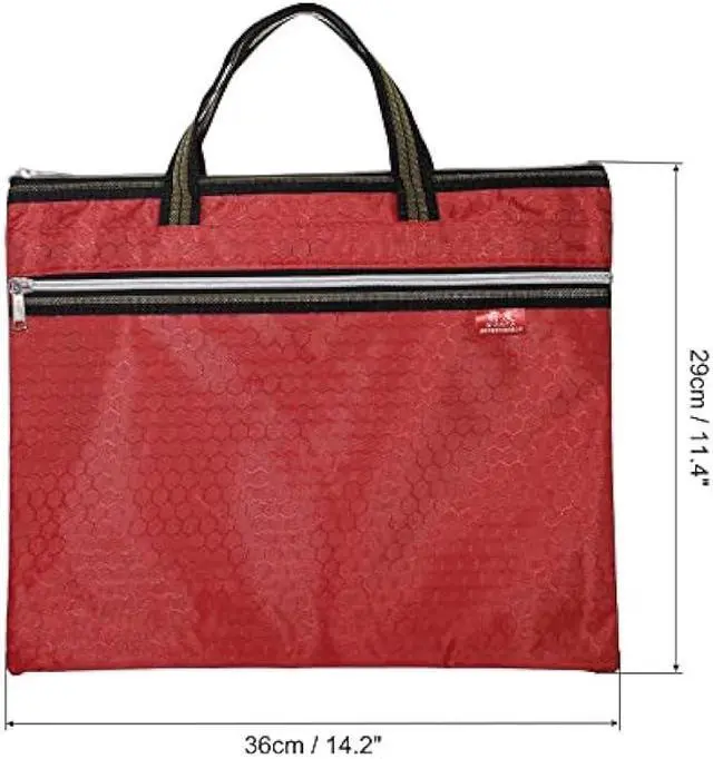 Alt view image 2 of 5 - PATIKIL Waterproof Zipper File Bag, Documents Books Tools Storage Zip Pouch for Office Travel, Red