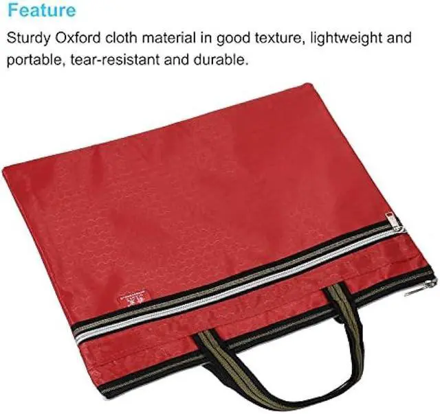 Alt view image 4 of 5 - PATIKIL Waterproof Zipper File Bag, Documents Books Tools Storage Zip Pouch for Office Travel, Red