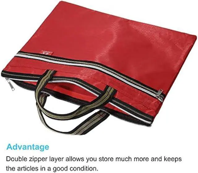 Alt view image 3 of 5 - PATIKIL Waterproof Zipper File Bag, Documents Books Tools Storage Zip Pouch for Office Travel, Red