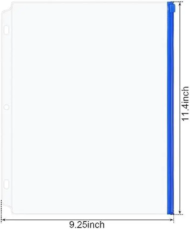 Alt view image 3 of 6 - YoeeJob 3 Holes Clear PVC Zipper Binder Pocket Insert Pages Letter Size, 8 1/2x 11 Loose Leaf Binder Filing Storage Bags 15 Packs (5 Color)