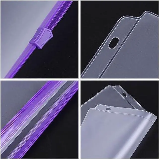 Alt view image 4 of 6 - YoeeJob 3 Holes Clear PVC Zipper Binder Pocket Insert Pages Letter Size, 8 1/2x 11 Loose Leaf Binder Filing Storage Bags 15 Packs (5 Color)