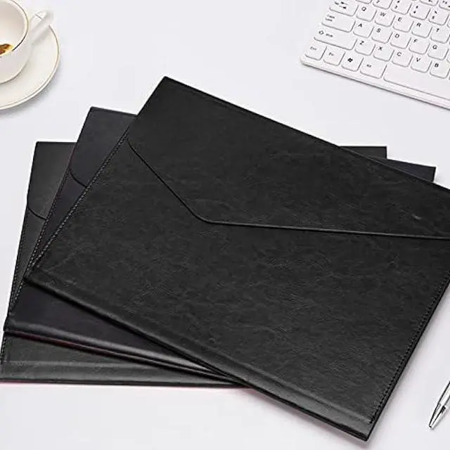 Alt view image 5 of 6 - VANRA 1 Piece File Folders PU Leather Expanding Document Holder File Jacket Filing Envelope for A4 Letter Size Paper with Invisible Magnetic Closure Black