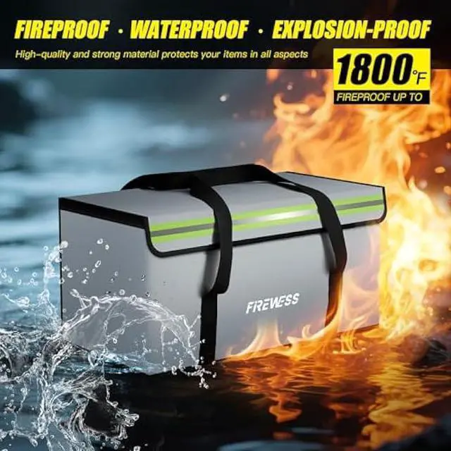 Alt view image 2 of 7 - Large Fireproof Safe Bag, 24x12x12 Fireproof Document Bag, Large Capacity Waterproof Storage Bag with Reflective Strips, Firesafe Box for File,Cash,Passport,Keys