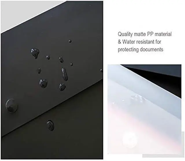 Alt view image 3 of 6 - VANRA 5 Pieces A4 Envelopes Folders for Paperwork Plastic Wallets Document Organizer with Snap Button Closure A4 Letter Size (Black)