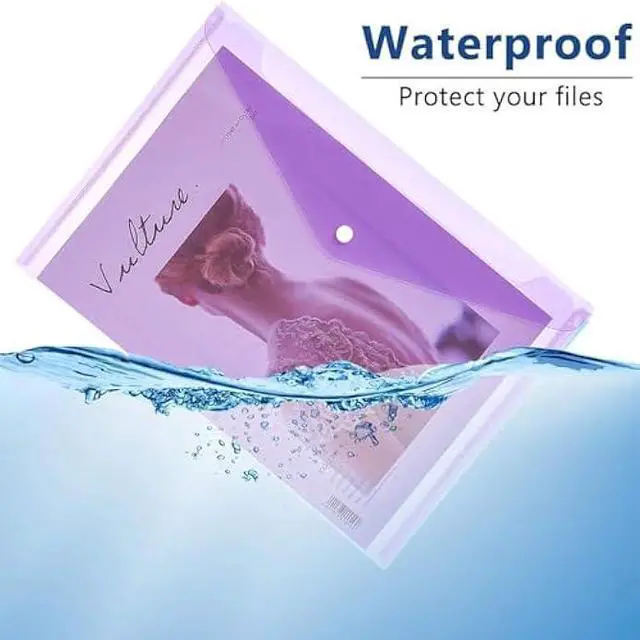 Alt view image 3 of 6 - MerryNine File Folders, 30 Pack A4 Letter Size Plastic Envelopes with Label Pocket, Colored Waterproof File Folder Document Folder for School Home Work Office Organization, 6 Assorted Color