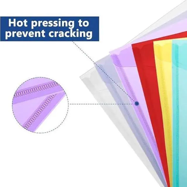 Alt view image 6 of 6 - MerryNine File Folders, 30 Pack A4 Letter Size Plastic Envelopes with Label Pocket, Colored Waterproof File Folder Document Folder for School Home Work Office Organization, 6 Assorted Color