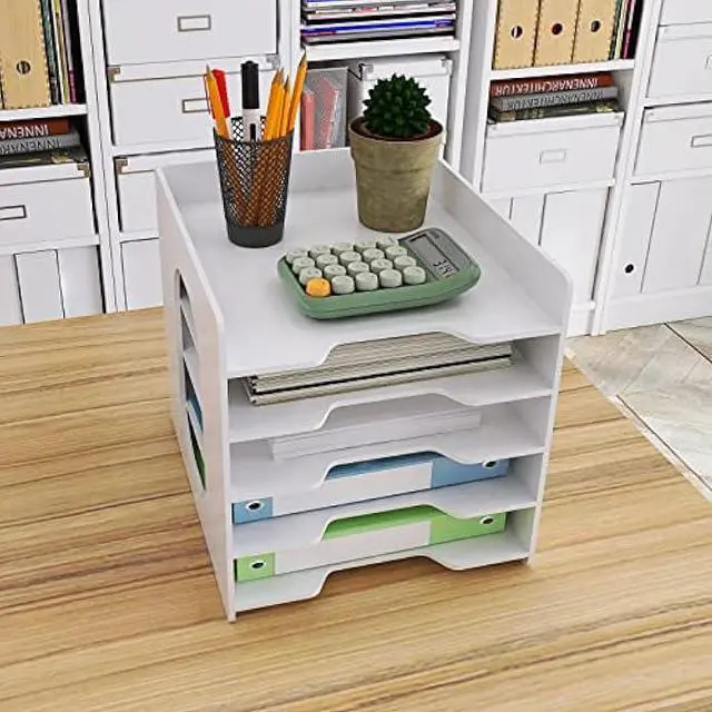 Alt view image 3 of 5 - Natwind 5-Tier Office Paper Organizer for Desk Desktop Organizer File Holder Office Desk Organizer Letter Tray & A4 Paper Holder Document Storage Rack for Home Office School(5H-Tier)