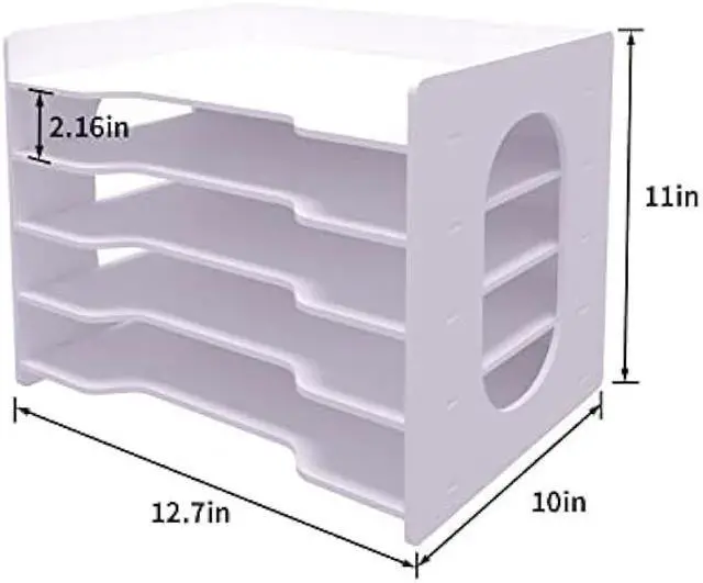 Alt view image 4 of 5 - Natwind 5-Tier Office Paper Organizer for Desk Desktop Organizer File Holder Office Desk Organizer Letter Tray & A4 Paper Holder Document Storage Rack for Home Office School(5H-Tier)