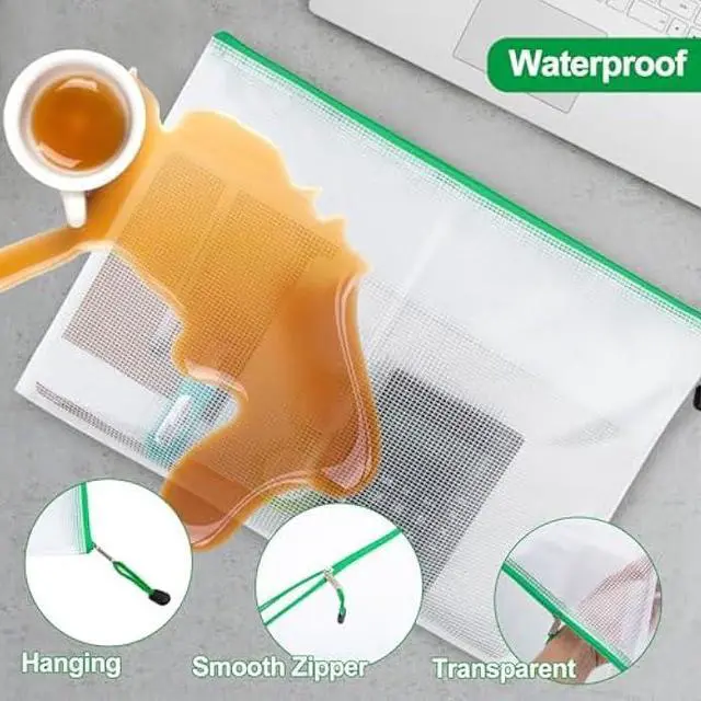 Alt view image 4 of 5 - TKOOFN 40pcs Mesh Zipper Pouch Bags, 8 Size Zipper Bags for Organizing Storage, Waterproof Zipper Pouches, File Document Bags for School, Travel,Toys, Puzzle, Board Games and Office Supplies