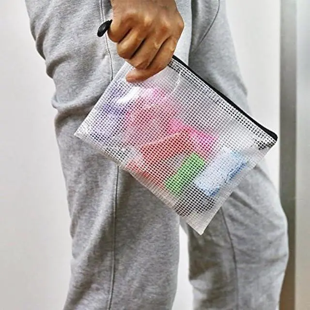 Alt view image 6 of 6 - Oaimyy-A6(6x 4.5), Mesh Zipper Pouch Document Folders Bag Plastic Zip File Folders for School Office Supplies, Travel, Organizing Storage-Black,6 Pcs