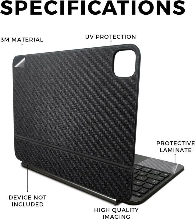 Alt view image 2 of 2 - Carbon Fiber Skin Compatible with Apple Magic Keyboard - Premium 3M Vinyl Protective Wrap Decal Cover - Easy to Apply