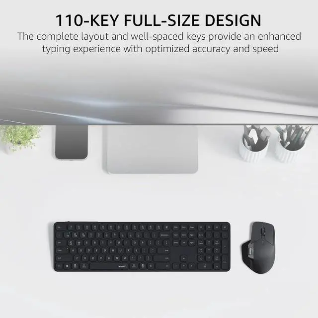 Alt view image 3 of 6 - 9560M Wireless Keyboard and Mouse Combo, Blade-Series E9550L 110-Key Ultra-Thin Keyboard and MT760SE Wireless Mouse