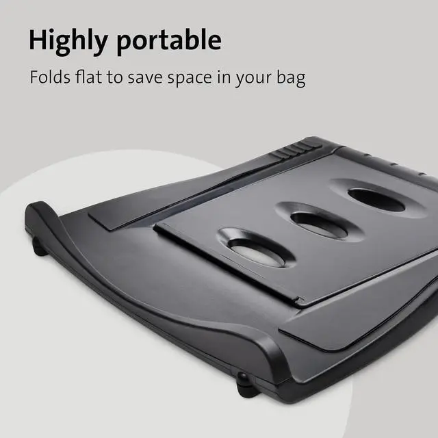 Alt view image 4 of 6 - Portable Laptop Stand, Height Adjustable Foldable Laptop Riser for Laptops Up to 17", Light Weight Collapsible Stand