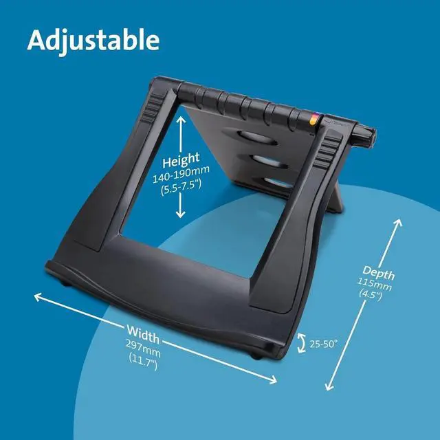 Alt view image 5 of 6 - Portable Laptop Stand, Height Adjustable Foldable Laptop Riser for Laptops Up to 17", Light Weight Collapsible Stand