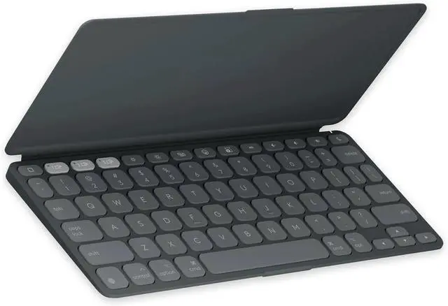 Main image of Portable Wireless with Built-in Cover, Slim and Compact Bluetooth Keyboard, Easily Switch with Devices - Graphite