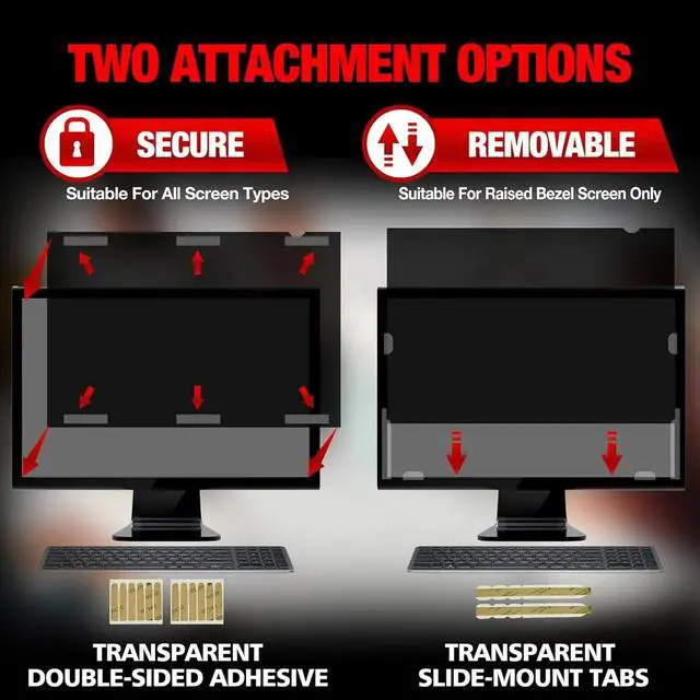 Alt view image 6 of 6 - Computer Privacy Screen Filter , Anti-Spy/Anti Glare Protector Office Accessories - WxH: 23 9/16" x 13 1/4"