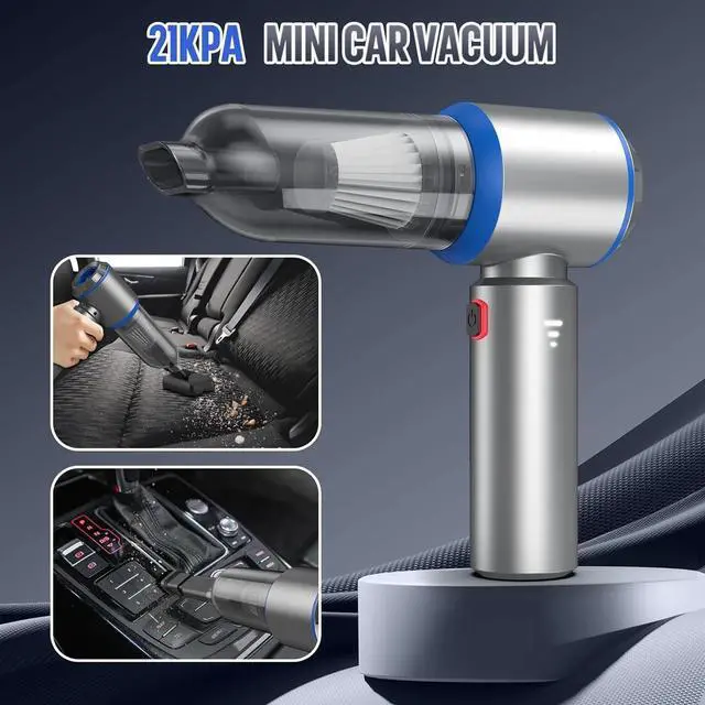 Alt view image 3 of 4 - Electric air Duster - 2 in 1 210000RPM Brushless Air Duster & 9000mAh Battery Air Blower Wireless Handheld Vacuum (Blue)