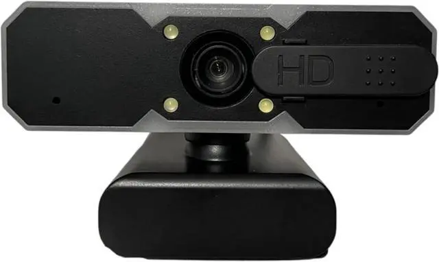 Main image of Webcam - 1080p HD Web Cam with Microphone, Privacy Cover - 7 RGB Lights, 2-Level Adjustable Brightness