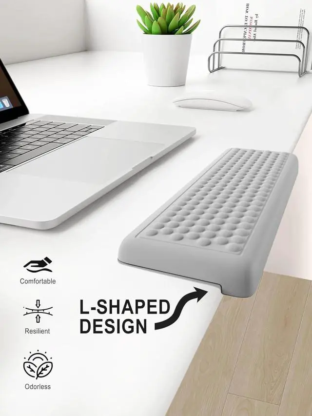 Alt view image 4 of 6 - L-Shaped Desk Elbow Pad, 2-Piece Soft Memory Foam Elbow Support Padding with Non-Slip Rubber Base