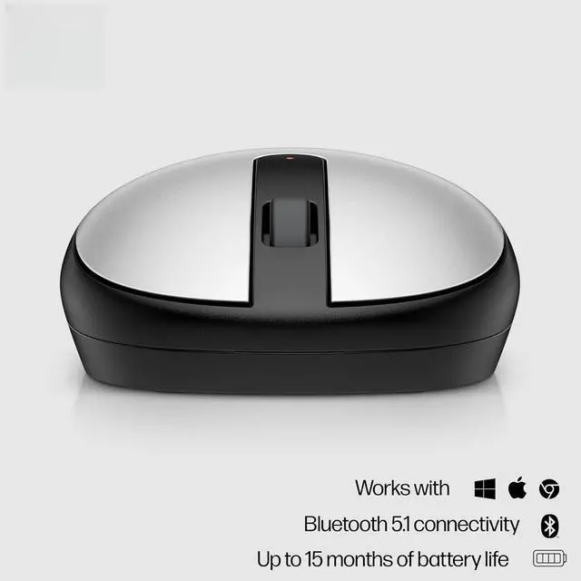 Alt view image 2 of 4 - 240 Bluetooth Mouse-Silver, Bluetooth 5.1 Wireless, Swift Pair, 1600 DPI accurate tracking, 3 Buttons, Slim Portable