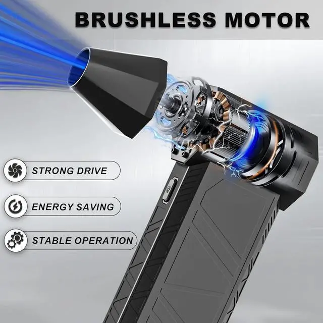 Alt view image 2 of 4 - Electric Air Duster - 130000RPM Compressed Air Duster3 Gear Adjustable Jet Dry Blower can Reusable Can (Black)