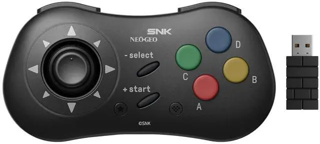 Main image of NEOGEO Wireless Controller for Windows, Android, and NEOGEO mini with Classic Click-Style Joystick - (Black)