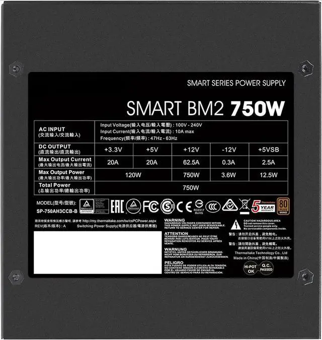 Alt view image 3 of 6 - Smart BM2 unité d'alimentation d'énergie 750 W 20+4 pin ATX ATX Noir
