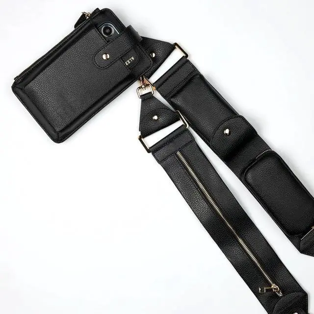 Alt view image 2 of 6 - Multi-Purpose Functionality Strap and Universal Phone Holder Set. Suitable for Every Type of Phone, Purse (Black)